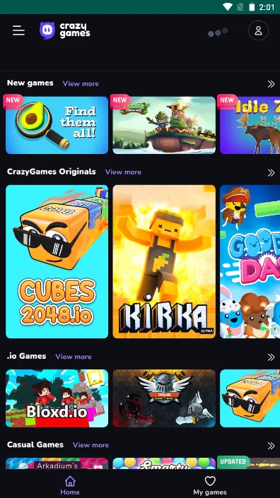 CrazyGames(游戏平台)  安卓版截图0